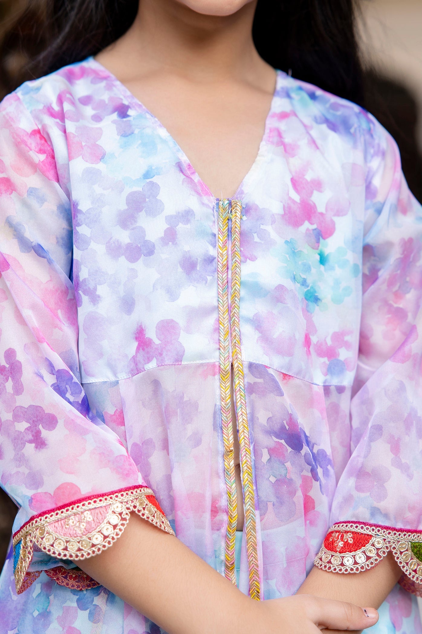 Cutie Diva Organza Open front Kurta with Skirt with Dupatta