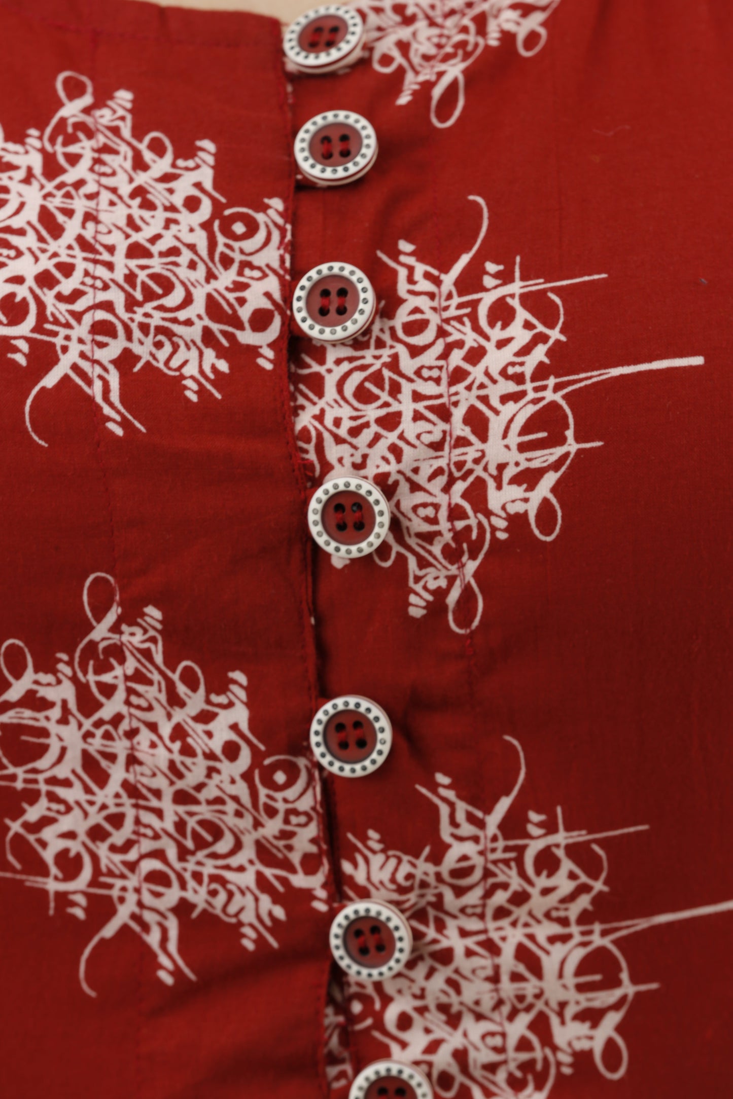 Anam jaipuri Printed Front-slit Kurta in Maroon