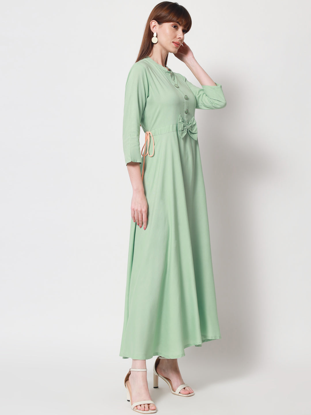 Anam jaipuri Anarkali kurta in Light Green