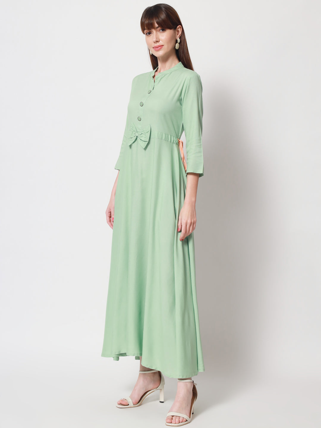 Anam jaipuri Anarkali kurta in Light Green