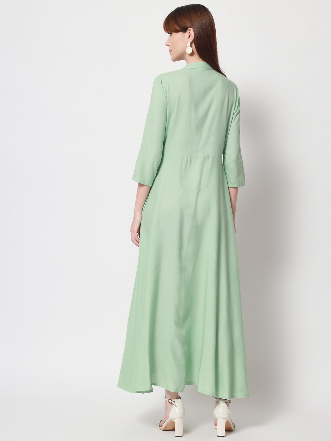 Anam jaipuri Anarkali kurta in Light Green