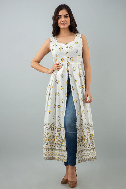 Anam jaipuri Front-Slit Kurta in Off White