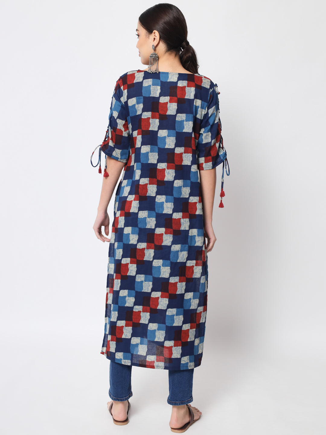 Anam jaipuri Multicolor Printed Straight Kurta in Cotton