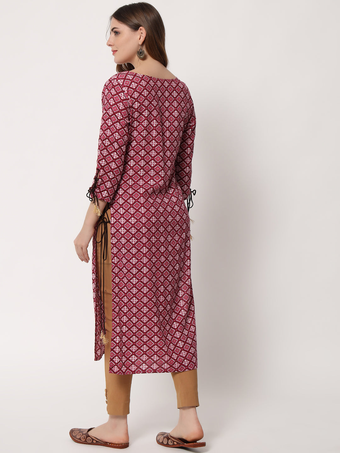 Anam jaipuri Printed Straight Kurta in Pink