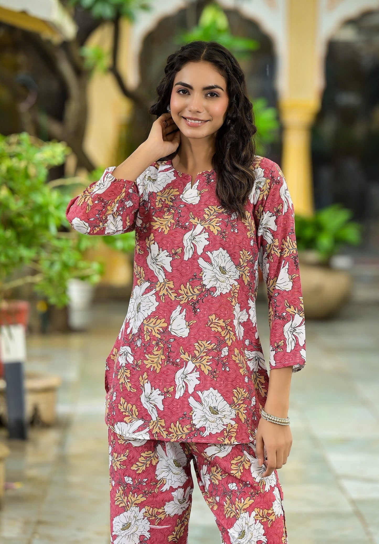 Anam Ethnic Set Floral Printed Co-ord Set