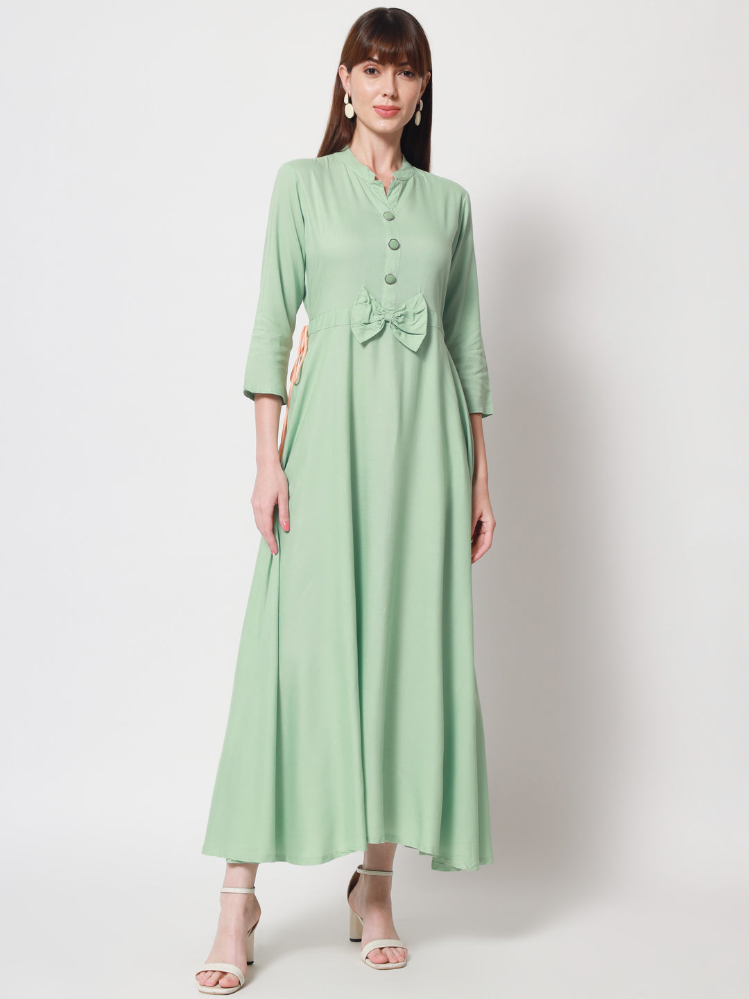 Anam jaipuri Anarkali kurta in Light Green