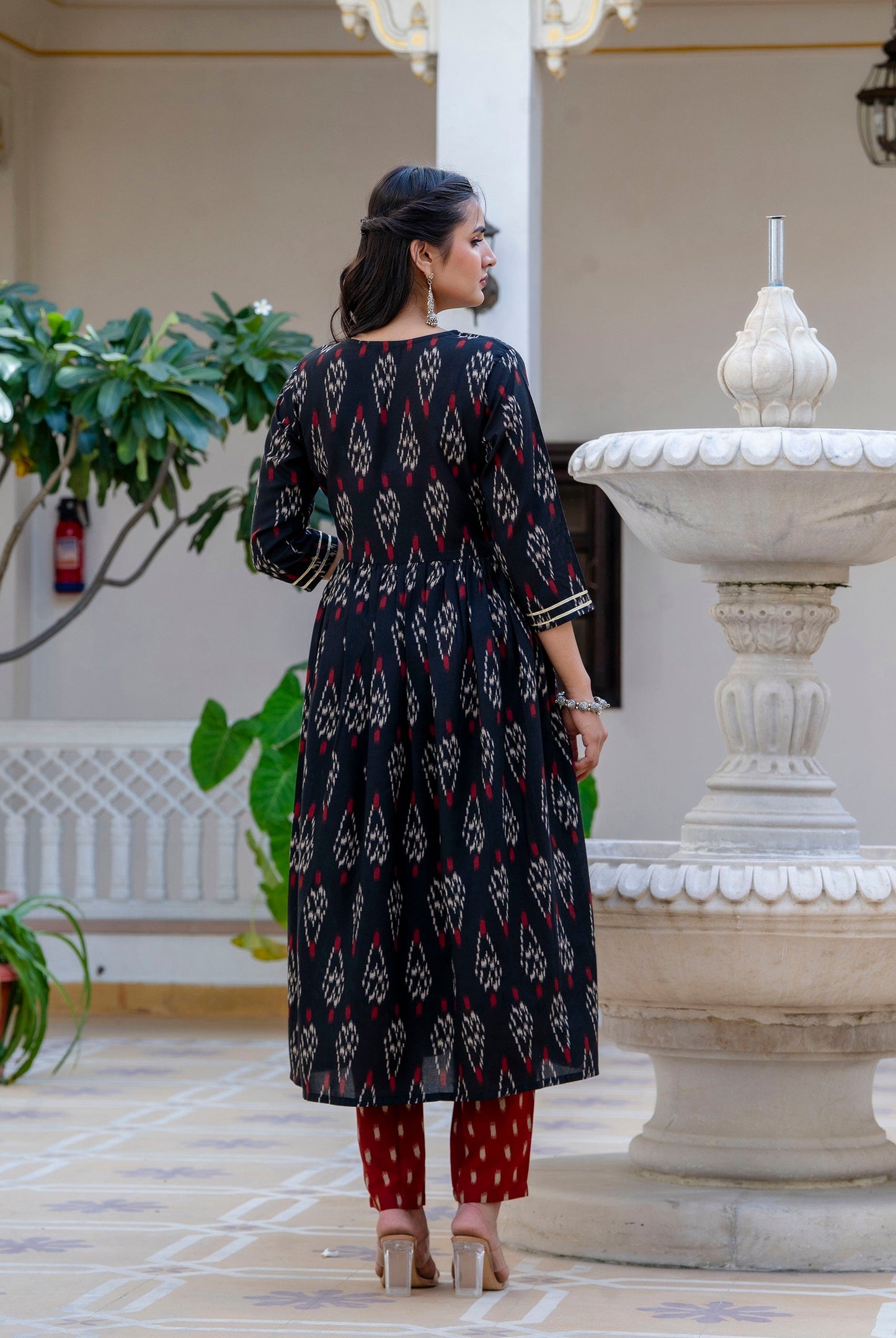 Anam Ethnic Set Women Printed Anarkali Kurta and Pant set with Dupatta