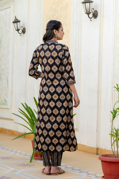 Anam Ethnic Set Women Printed Anarkali Kurta and Pant set with Dupatta