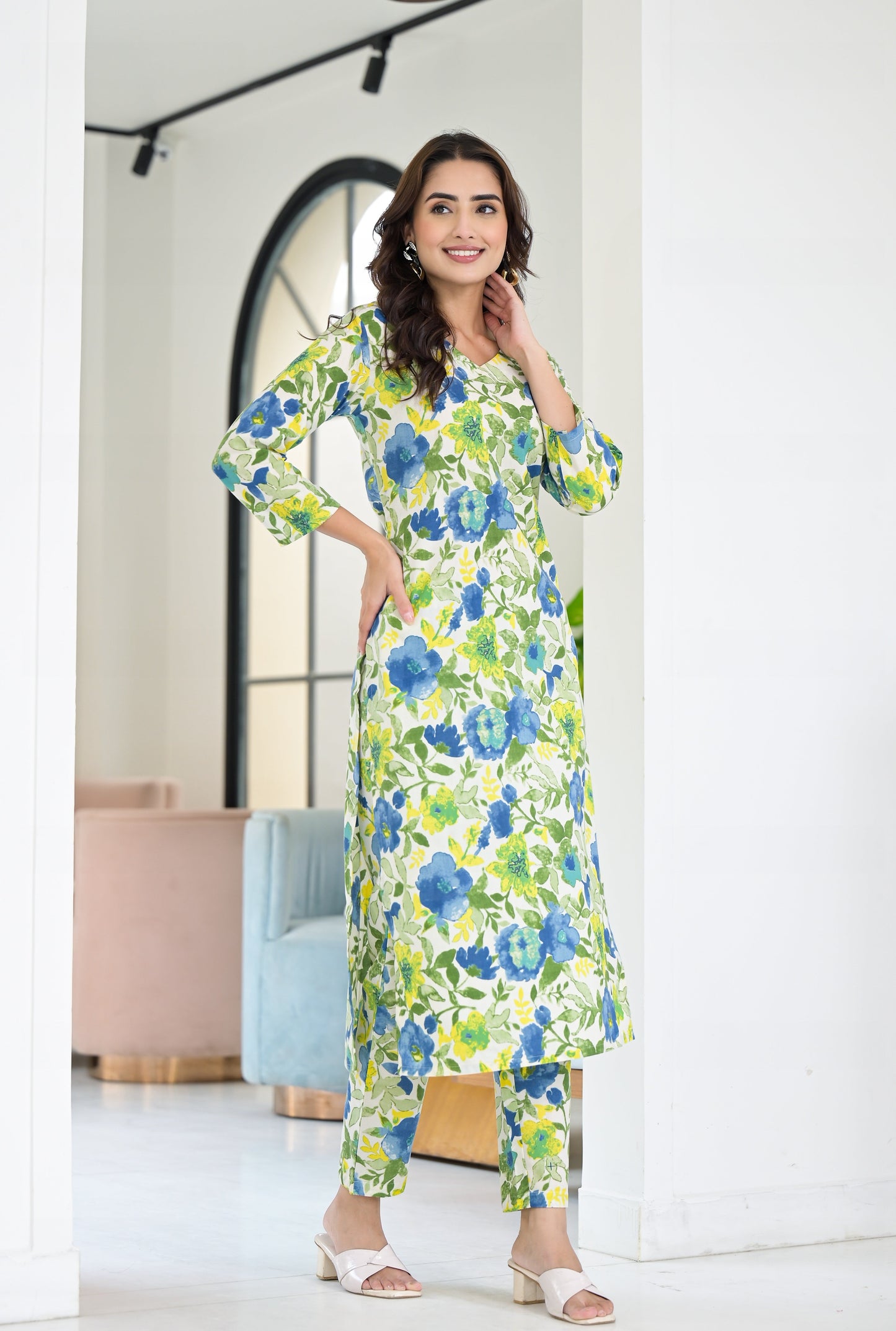 Anam Ethnic Set Floral Printed Co-ord Set