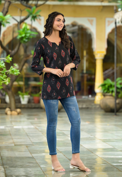 Anam Ethnic Set Geometric Printed Straight Kurta