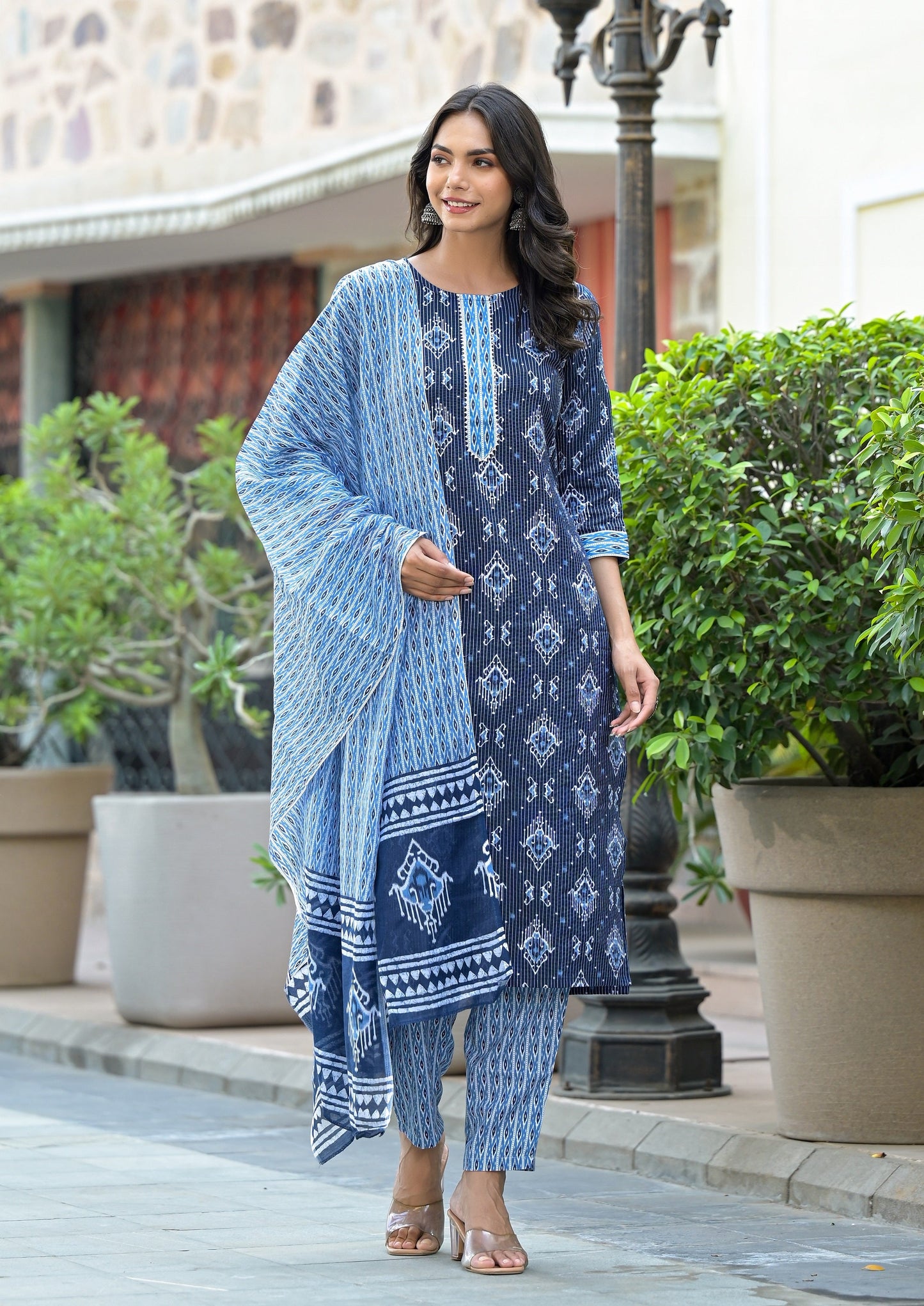 Anam Ethnic Set Women Embroidery Straight Kurta and Pant set with Dupatta