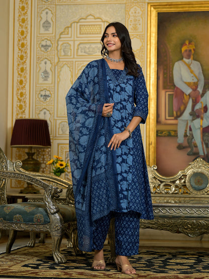 Anam Ethnic Set Women Embroidery Straight Kurta and Pant set with Dupatta