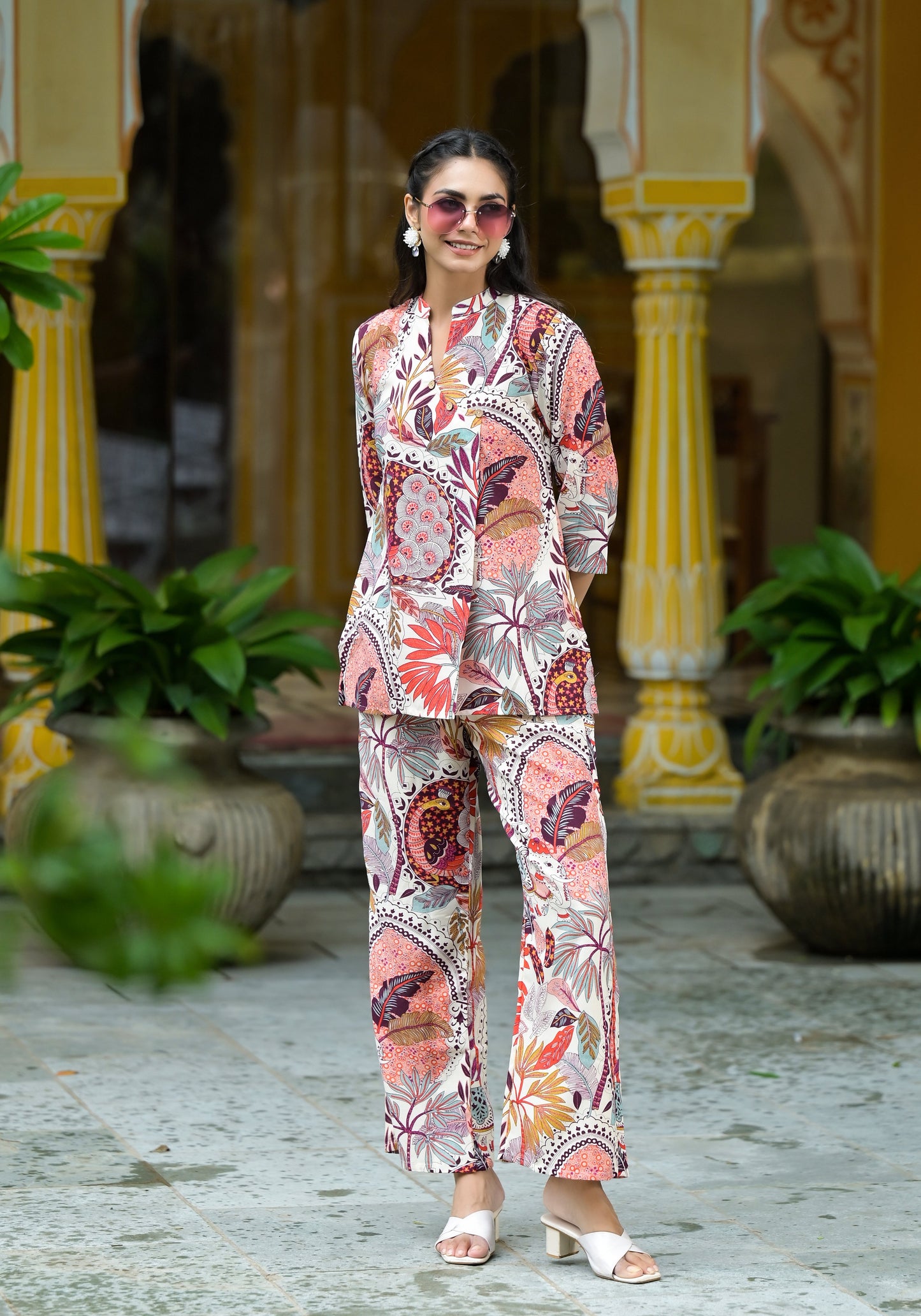 Anam Ethnic Set Floral Printed Co-ord Set