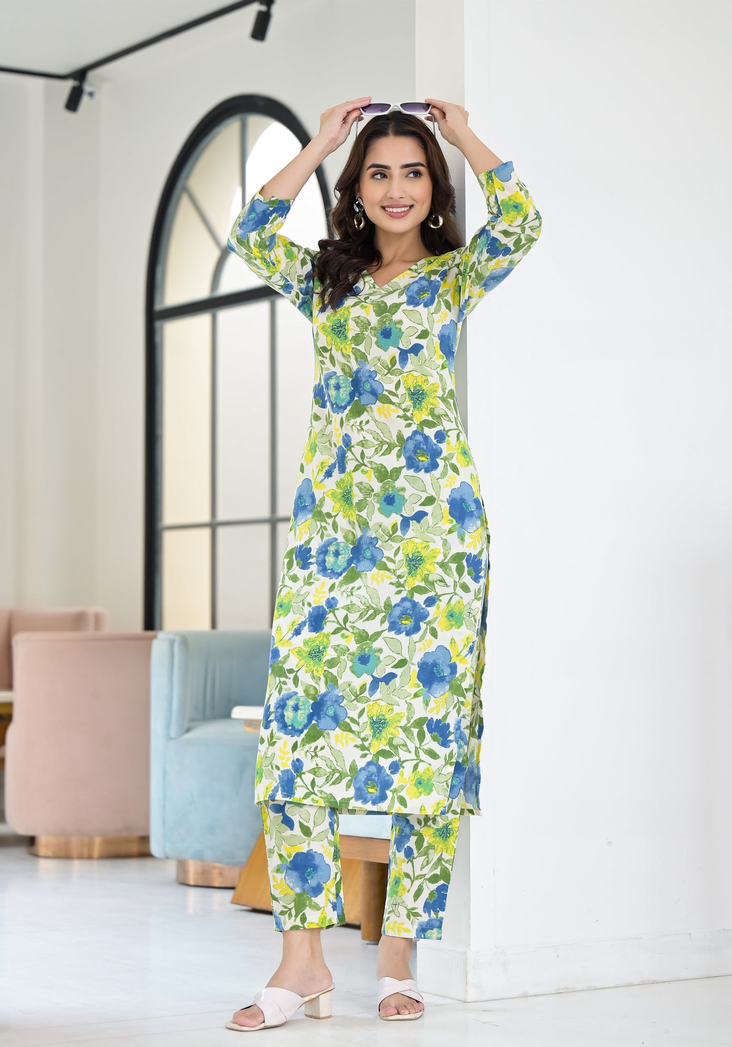 Anam Ethnic Set Floral Printed Co-ord Set