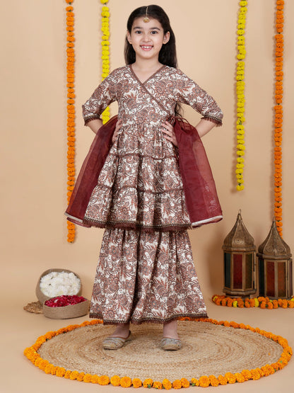 Girls  Ethnic Anarkali kurta with Sharara Set