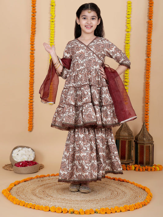 Girls  Ethnic Anarkali kurta with Sharara Set