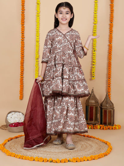 Girls  Ethnic Anarkali kurta with Sharara Set