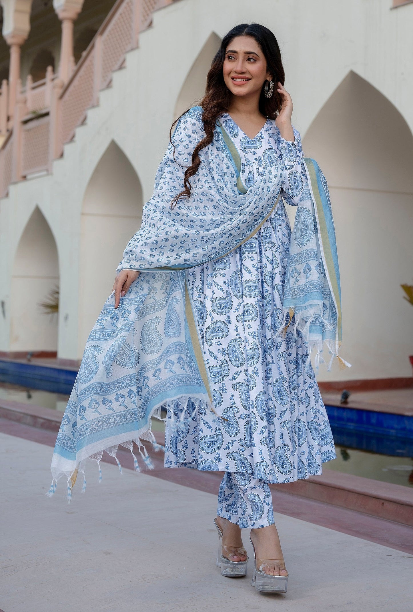 Anam Ethnic Set Women Block Printed Kurta set with Dupatta