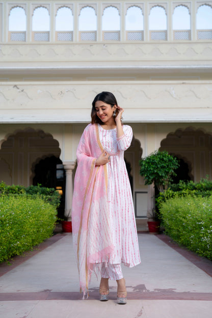 Anam Ethnic Set Women Printed Flared Kurta and Pant set with Dupatta