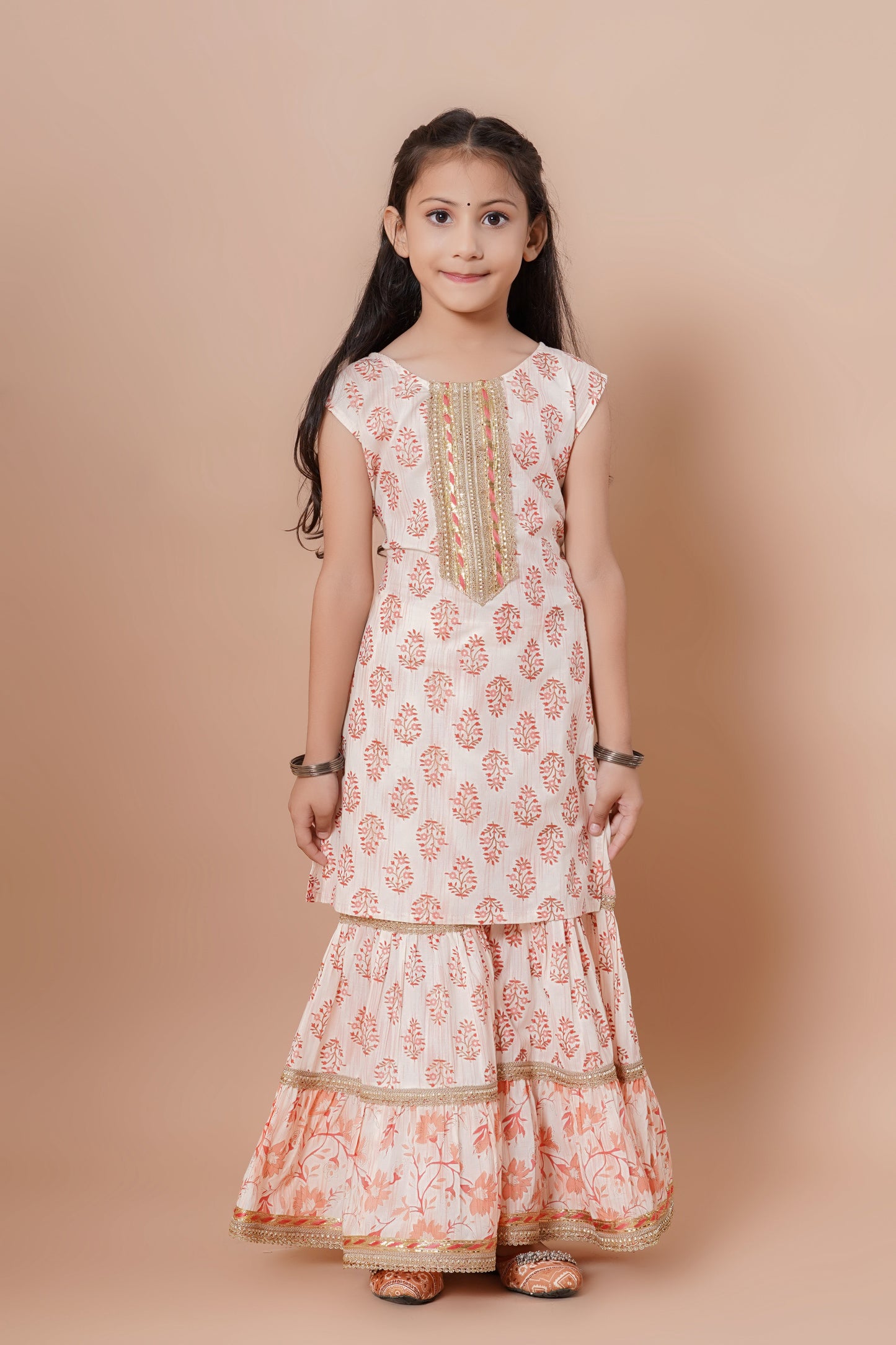 Kids Anarkali Kurta & Sharara With Dupatta