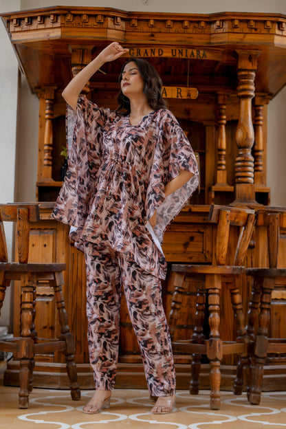 Anam jaipuri Kaftan Co-Ord Set With Knote