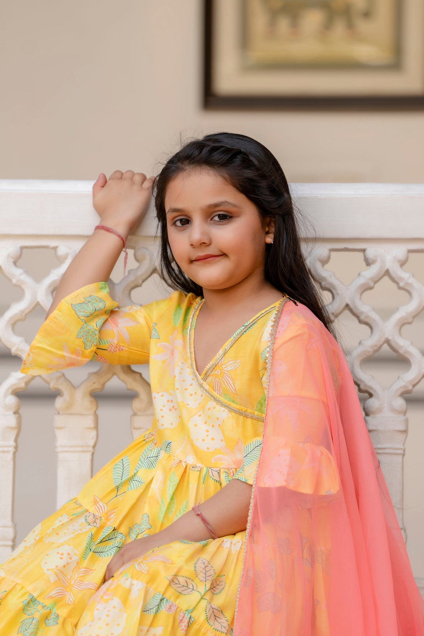 Cutie Diva Girls Festive Kurta & Sharara Set With Dupatta