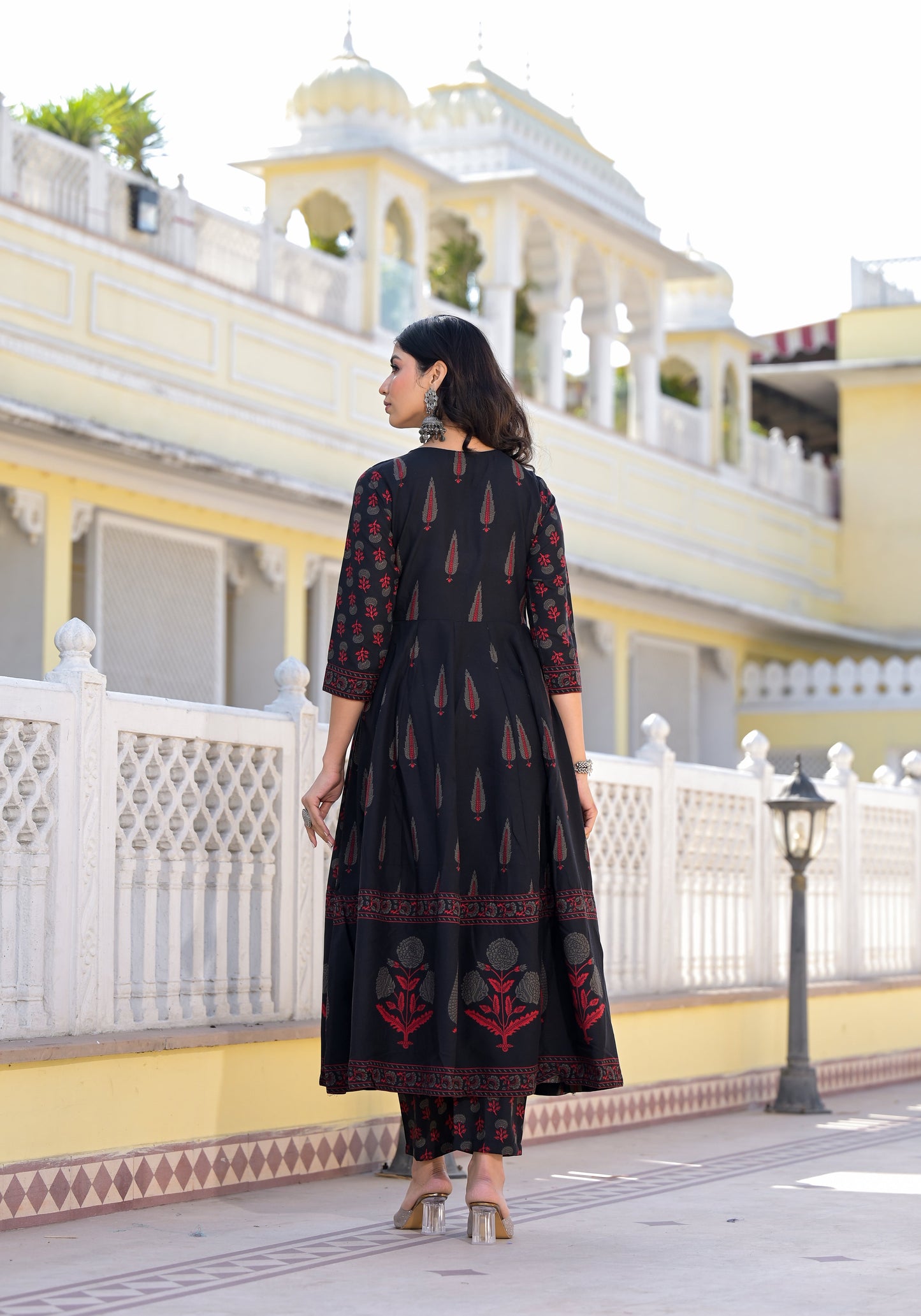 Anam Ethnic Set Women  Printed Anarkali Kurta and Pant set With Dupatta