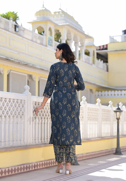 Anam Ethnic Set Women Printed Straight Kurta and Pant set With Dupatta