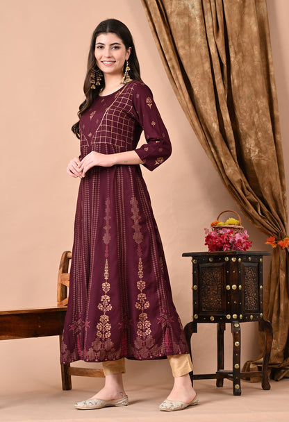 Anam jaipuri  Floral Printed Anarkali Gown