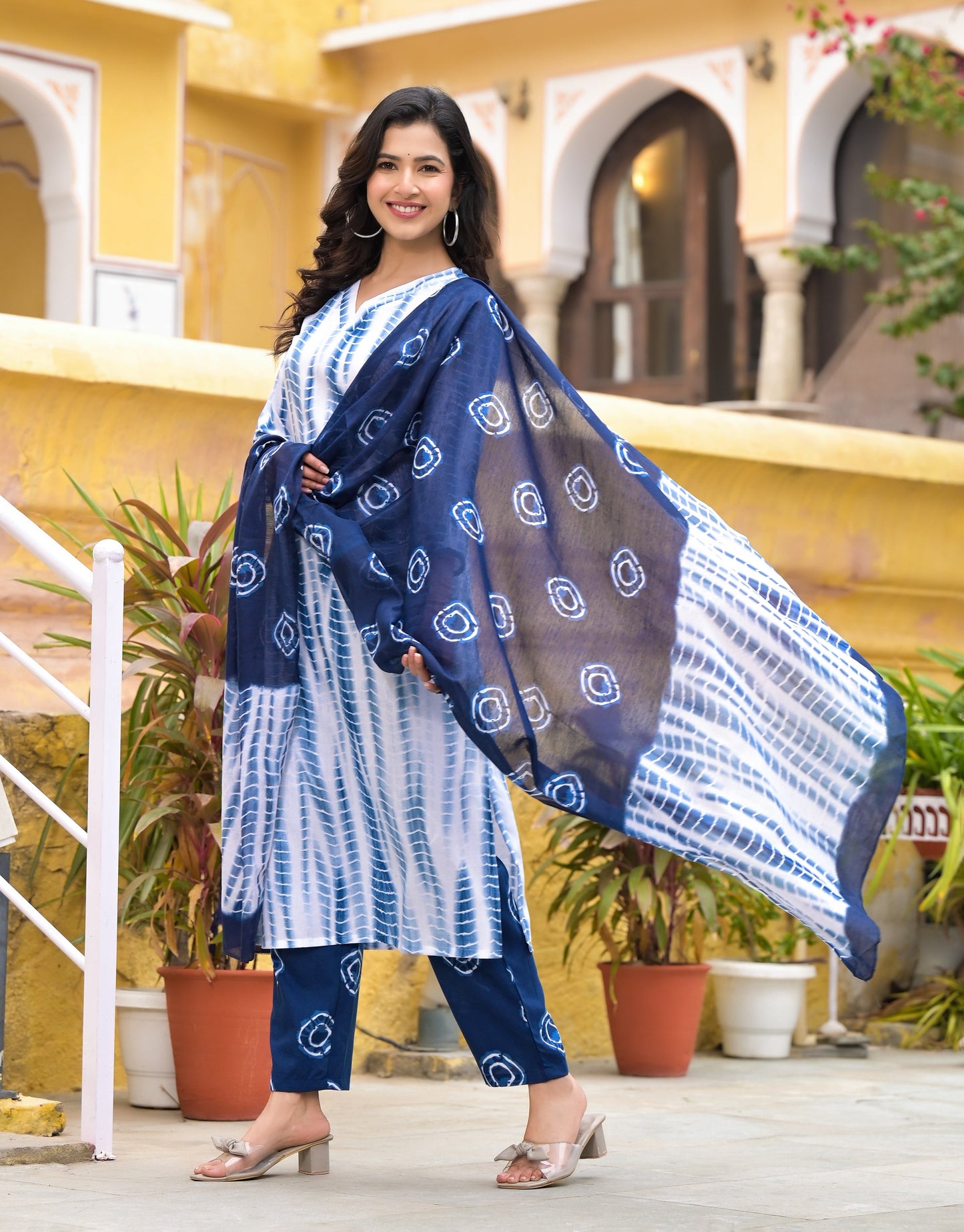 Anam Ethnic Set Women Printed Straight Kurta and Pant set with Dupatta