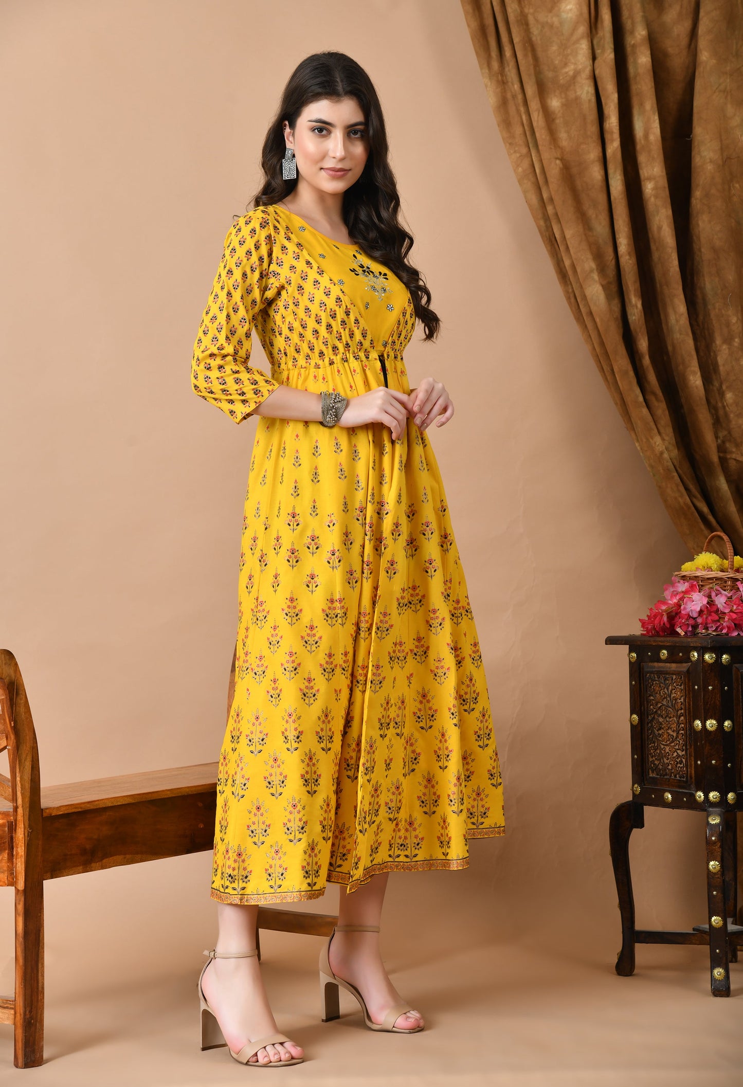 Anam jaipuri  Embroidered Anarkali Dress in Rayon