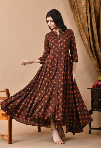 Anam jaipuri  Women Solid Viscose Rayon Anarkali Kurta