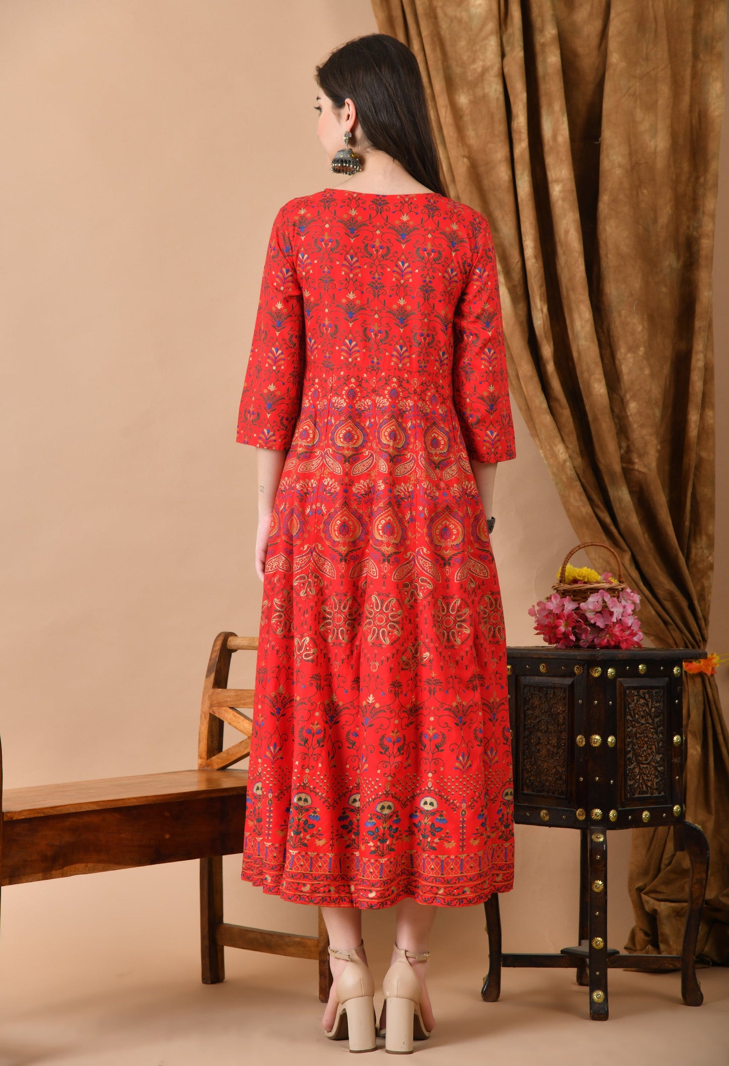 Anam jaipuri  Embroidered Anarkali Dress In Viscose Rayon