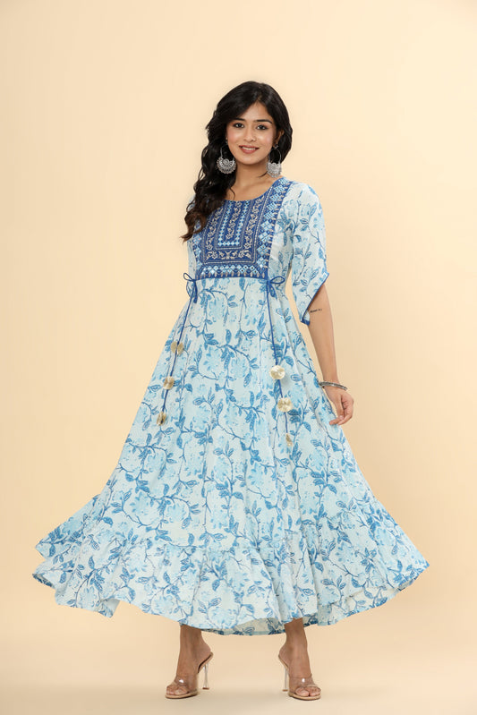 Anam jaipuri Embroidered Anarkali Gown