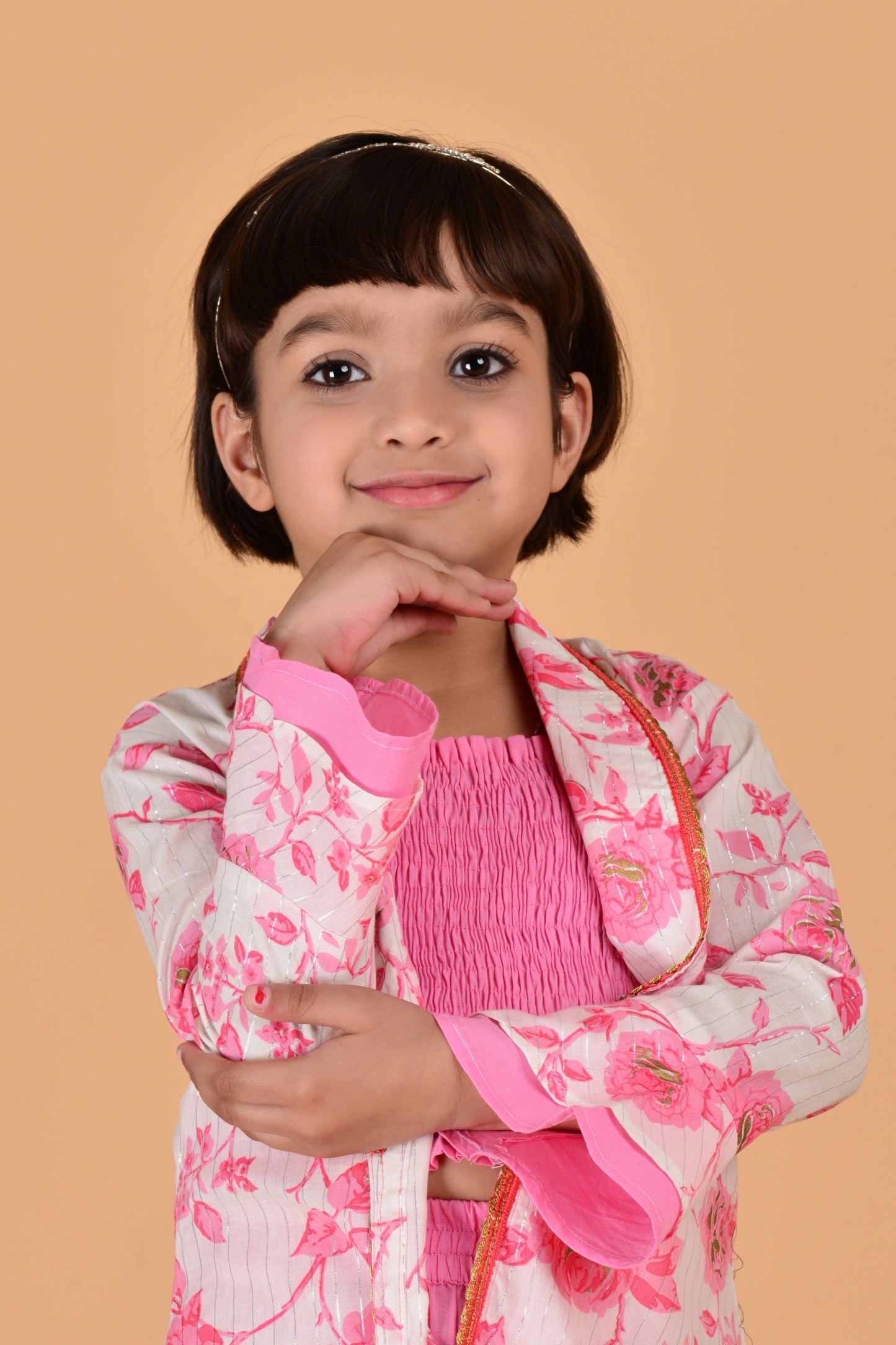 Cutie Diva Girls Kids Sharara Set With Shrug & Top