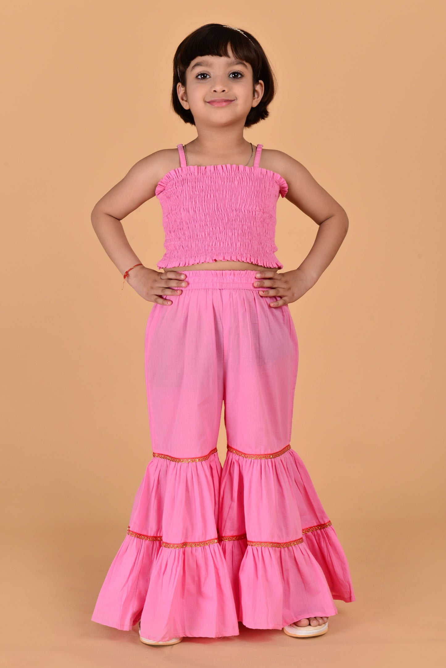 Cutie Diva Girls Kids Sharara Set With Shrug & Top