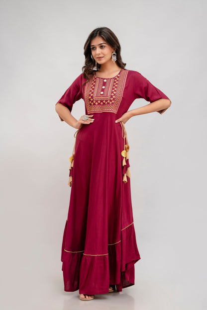 Anam jaipuri Women Embroidered Anarkali Kurta