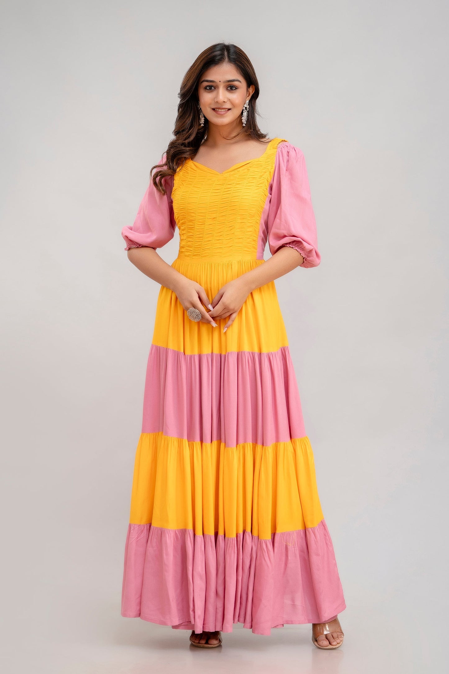 Anam jaipuri Women Solid Viscose Rayon Anarkali Kurta