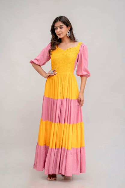 Anam jaipuri Women Solid Viscose Rayon Anarkali Kurta