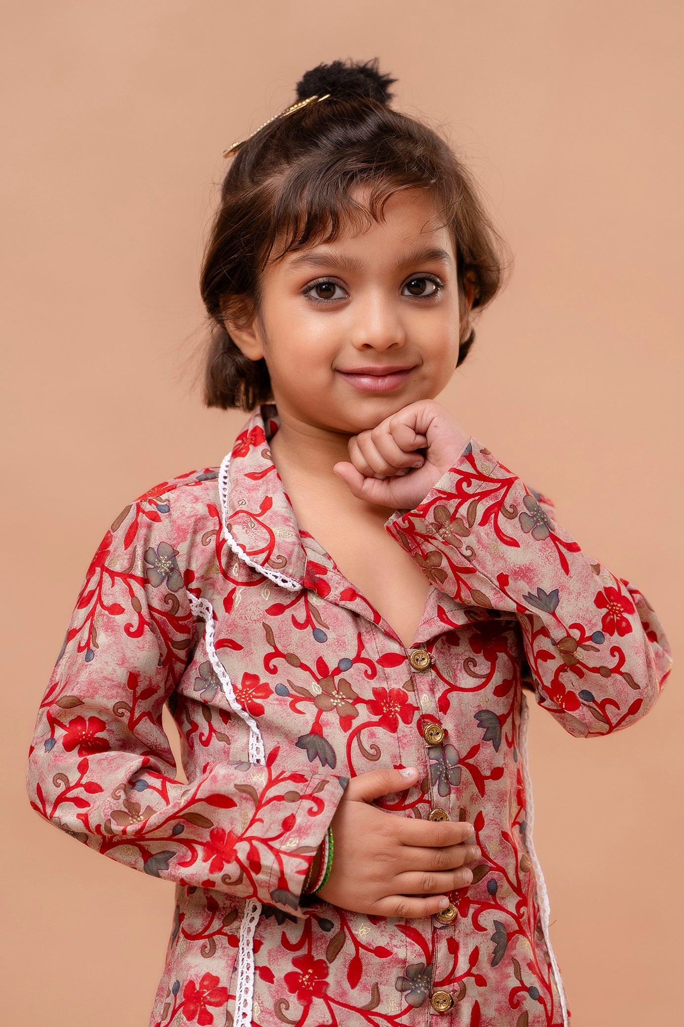 Girls Kids Wedding Kurta and Afghani Set