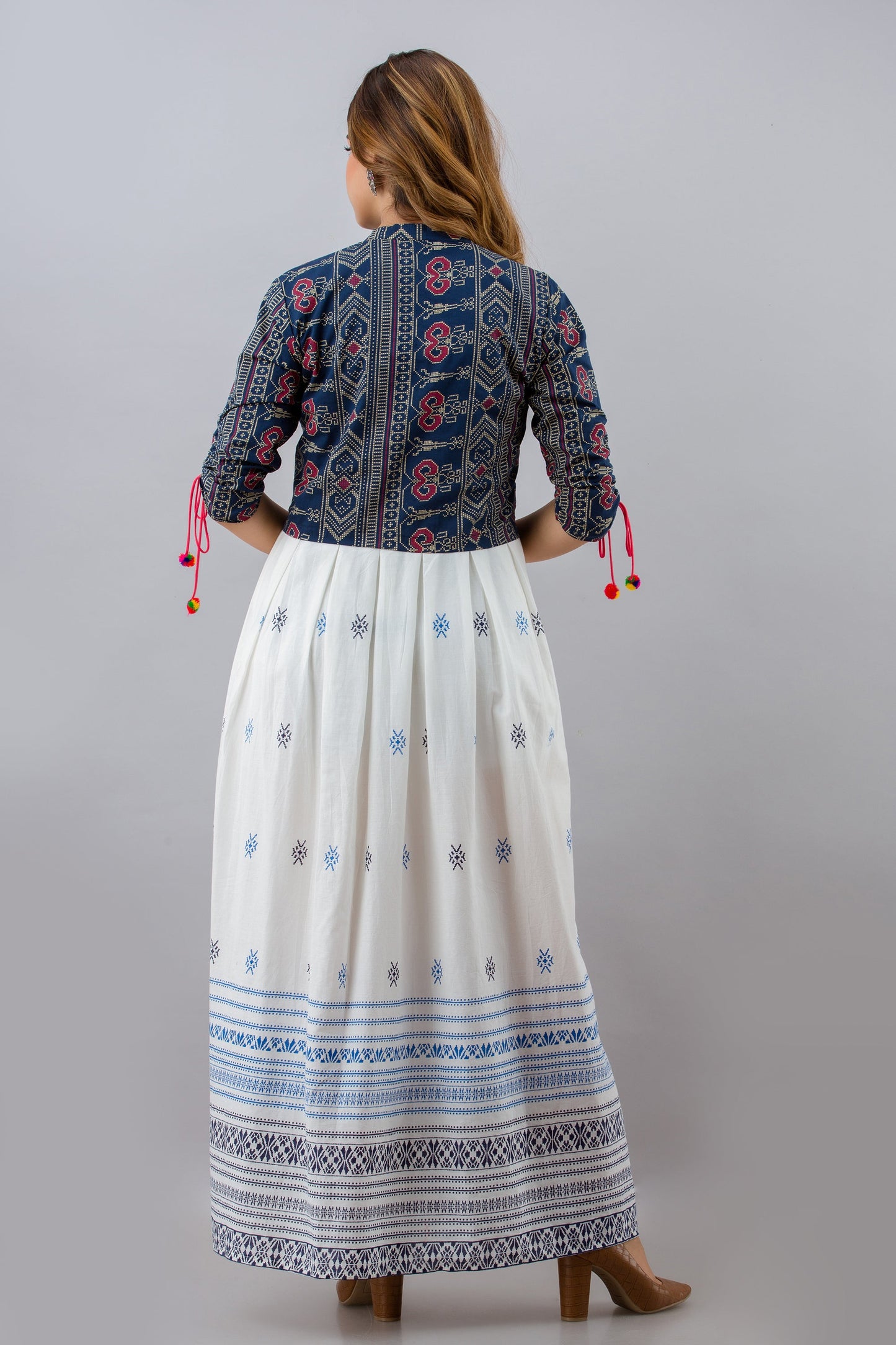 Anam jaipuri Cotton Printed Jacketed Anarkali Kurta