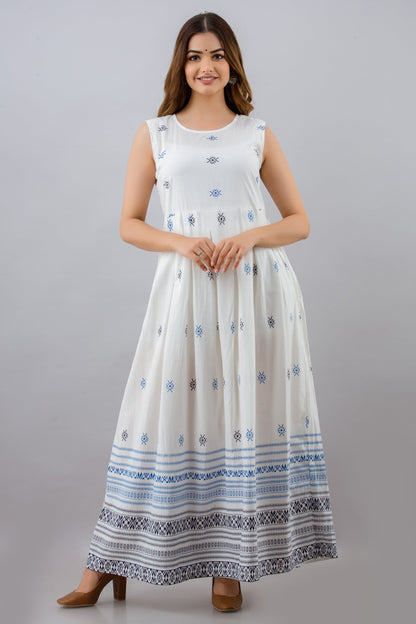 Anam jaipuri Cotton Printed Jacketed Anarkali Kurta