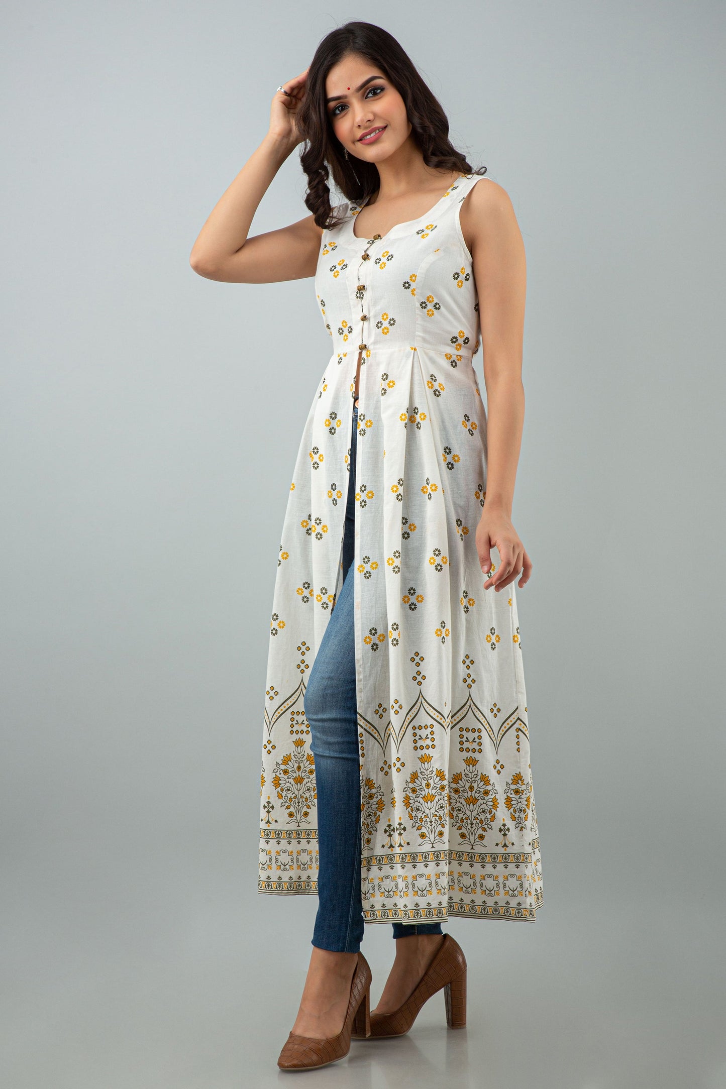 Anam jaipuri Front-Slit Kurta in Off White